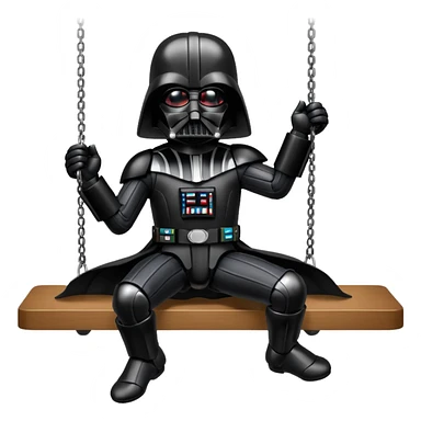 Darth Vader swinging legs on a shelf  sticker