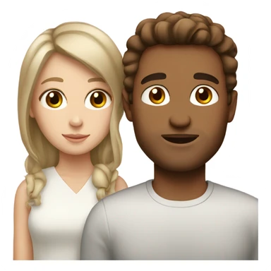 White Couple with brown hair brown eyes sticker