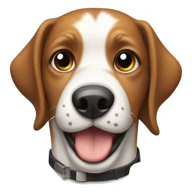 Dog with food sticker