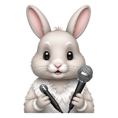 rabbit with microphone sticker