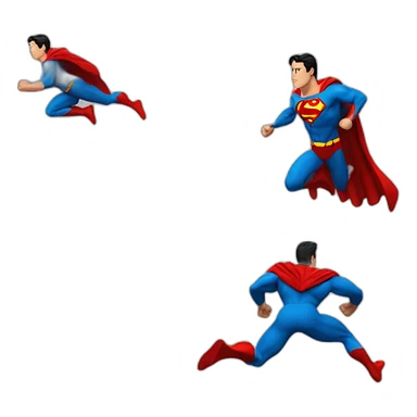 superman runing sidepose sticker