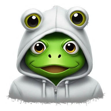 frog wearing a hoodie sticker