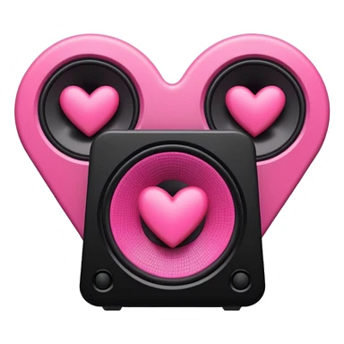 a studio speaker blaring pink electric and tiny tiny pink and black veiny hearts sticker