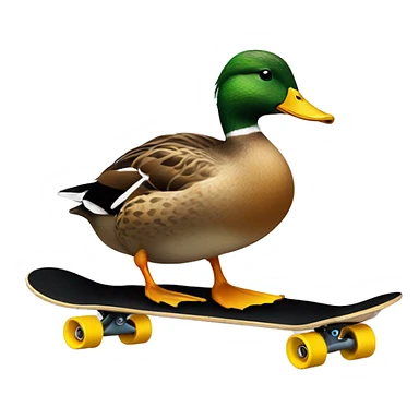 Duck on skateboard sticker