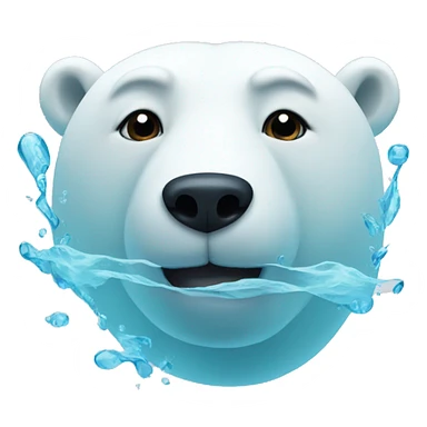 swimming polar bear sticker