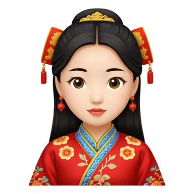 Asian girl wearing traditional Chinese clothes sticker