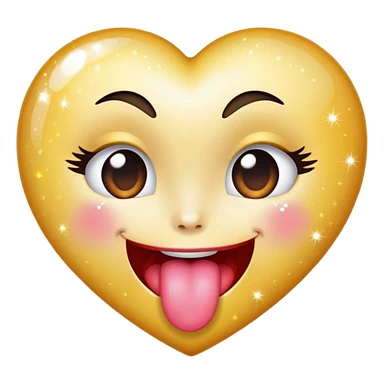 Sparkly heart tongue out winking left eye wmoji sticker