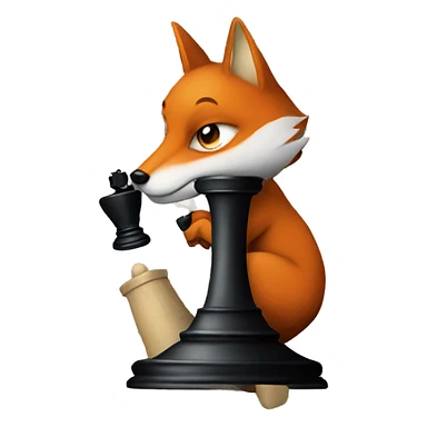 fox playing chess sticker