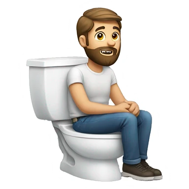Bearded guy sitting on a toilet sticker