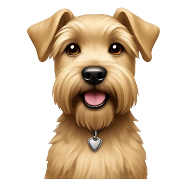Tan Cairn and wheaten terrier girl puppy with one ear pointed up
 sticker