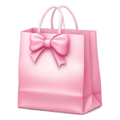 light pink shopping bag with bow sticker