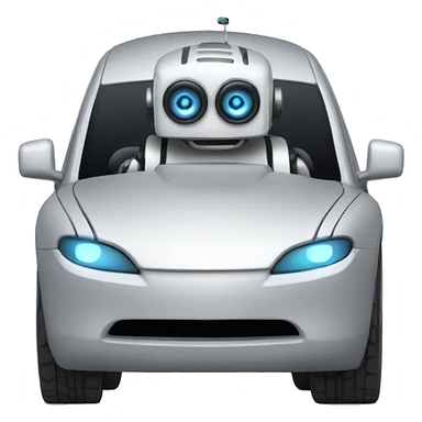 Robot driving car sticker