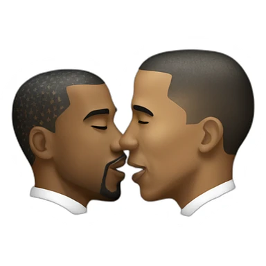 Obama kissing Kanye west sticker