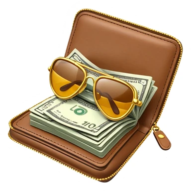 Aviator money emoji, wallet full of cash, casino vibe, premium 3D emoji style, clean, no background
 sticker
