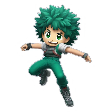 izuku midoriya doing fortnite dance sticker