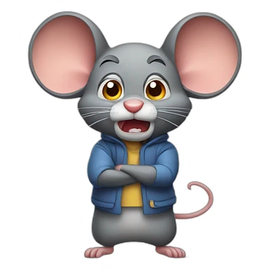 angry mouse dressed as human sticker