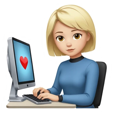 chica rubia de pelo corto jugando valorant en un ordenador  sticker