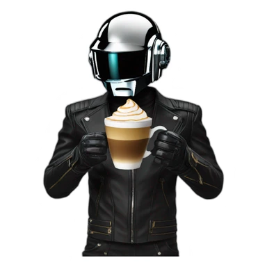 Daft punk holding cappuccino  sticker