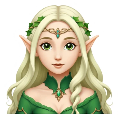 beautiful female elf with flowing hair, elegant features, graceful pose sticker