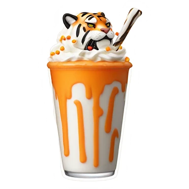 Tiger themed milk shake sticker