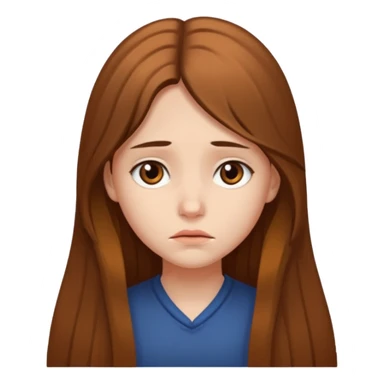chica cabello largo, que este triste. sticker