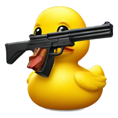 rubber duck with gun sticker