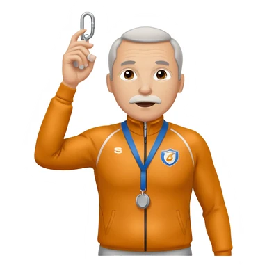 middle-aged track coach with whistle full body sticker