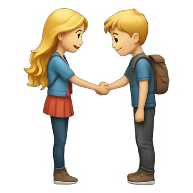 boy and girl hug side view sticker