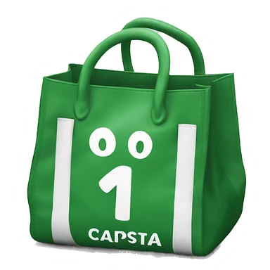 Green bag with white inscription «CAPUSTA» sticker