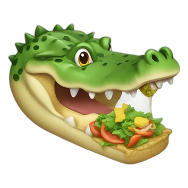 crocodile eating lunch sticker