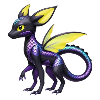 Shiny iridescent Meloetta-Salandit-Umbreon-Pokémon-Fakémon-fusion-hybrid-creature sticker