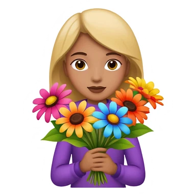 flower-holding person bouqet sticker