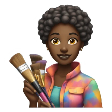 Black woman painting  sticker
