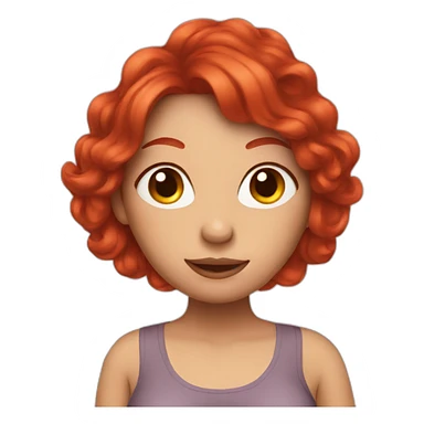 Pregnant woman with red hair and wig sticker