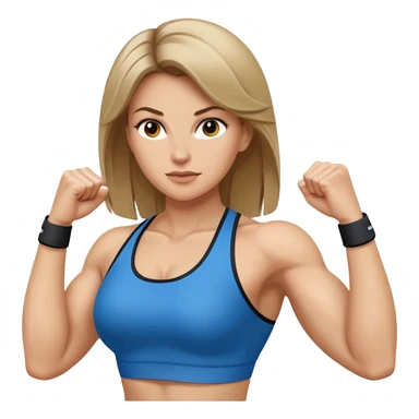 powerful woman fitness dark blonde hair white skin sticker