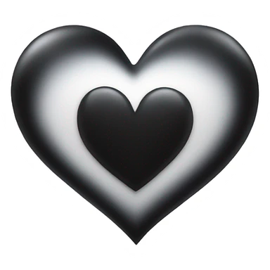 Black heart shine sticker