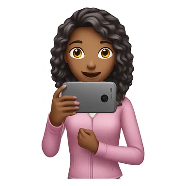 girl holding phone saying sh sticker