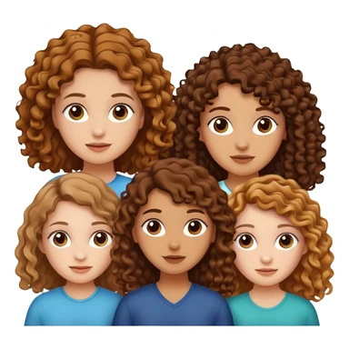 Three white girls, all of off this with brown hair but one whit straight one whit curly and one whit very curly(aesthetic) sticker