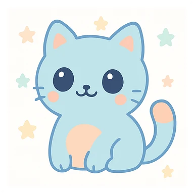 cute cat, simple and friendly style, adorable and charming sticker