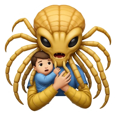 man with Baby Facehugger on his face sticker