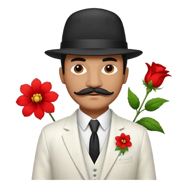 Mobster in White Suit – White jacket, red flower on lapel, mustache, black hat.



 sticker