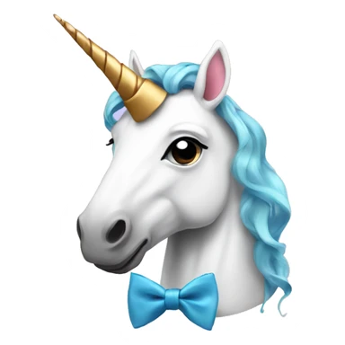 unicorn with bow tie sticker