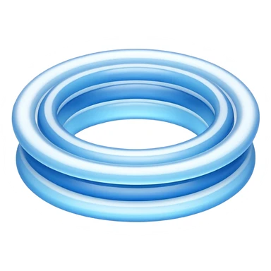 iOS-style 3D emoji: expanding ripple rings in mid-air, fading in color and opacity as they move outward from a small central source sticker