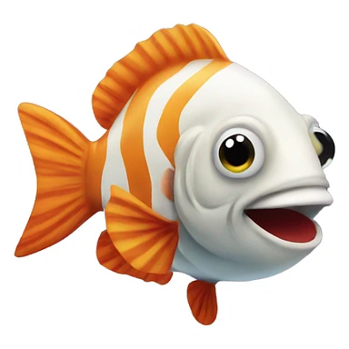 Fish with clown nose sticker