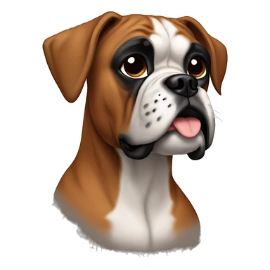Boxer dog brown with black face sticker