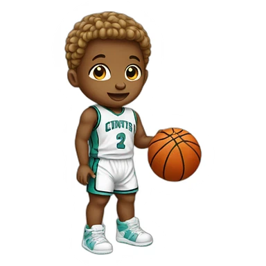 baby play basketball sticker