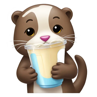 Girl otter with milk shake  sticker
