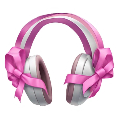 Headphones with pink ribbons sticker