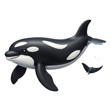Make an orca swimming powerfully sticker