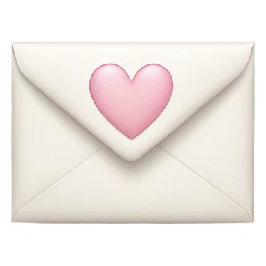 white envelope with a light pink heart sticker